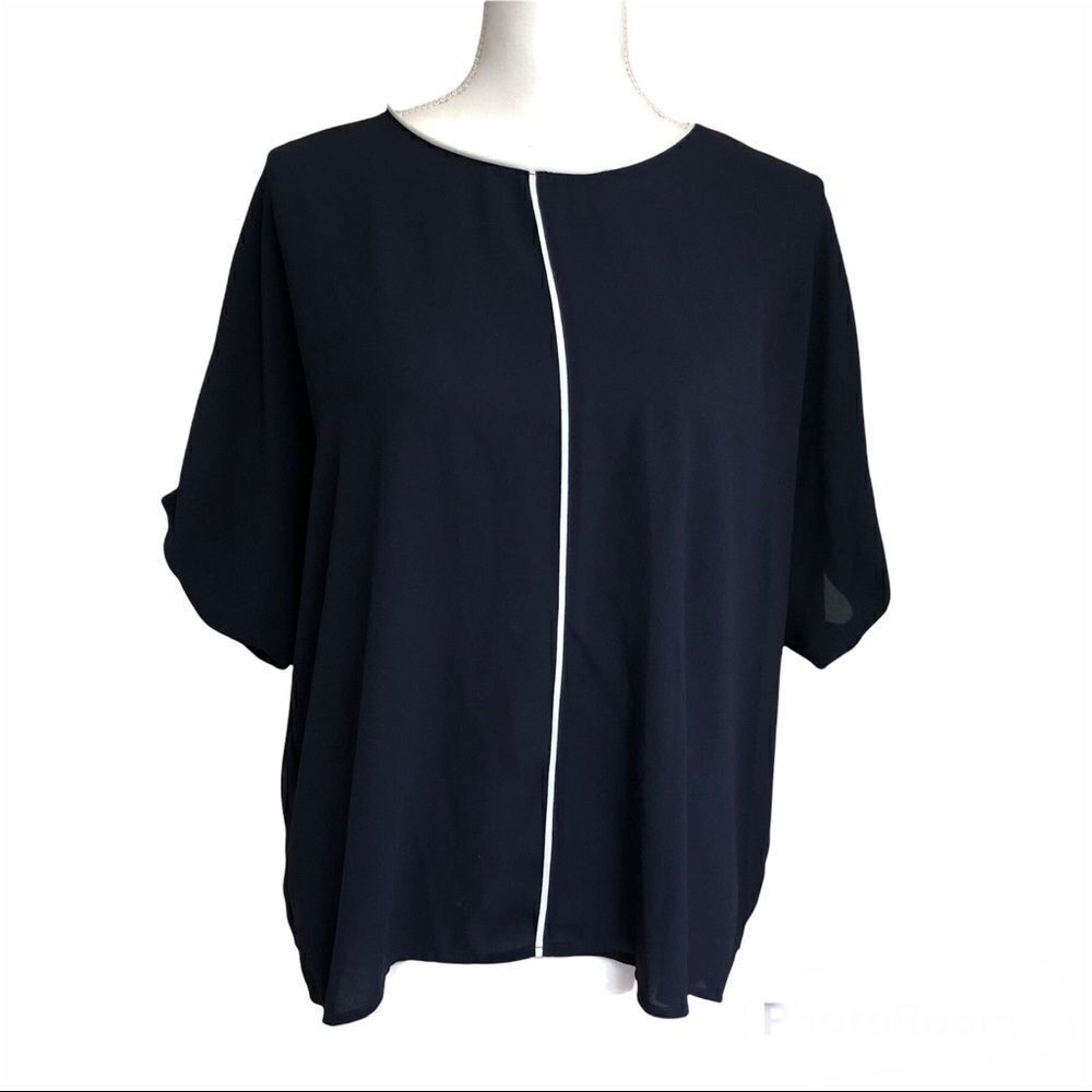 Boxy Navy Blue Blouse Large